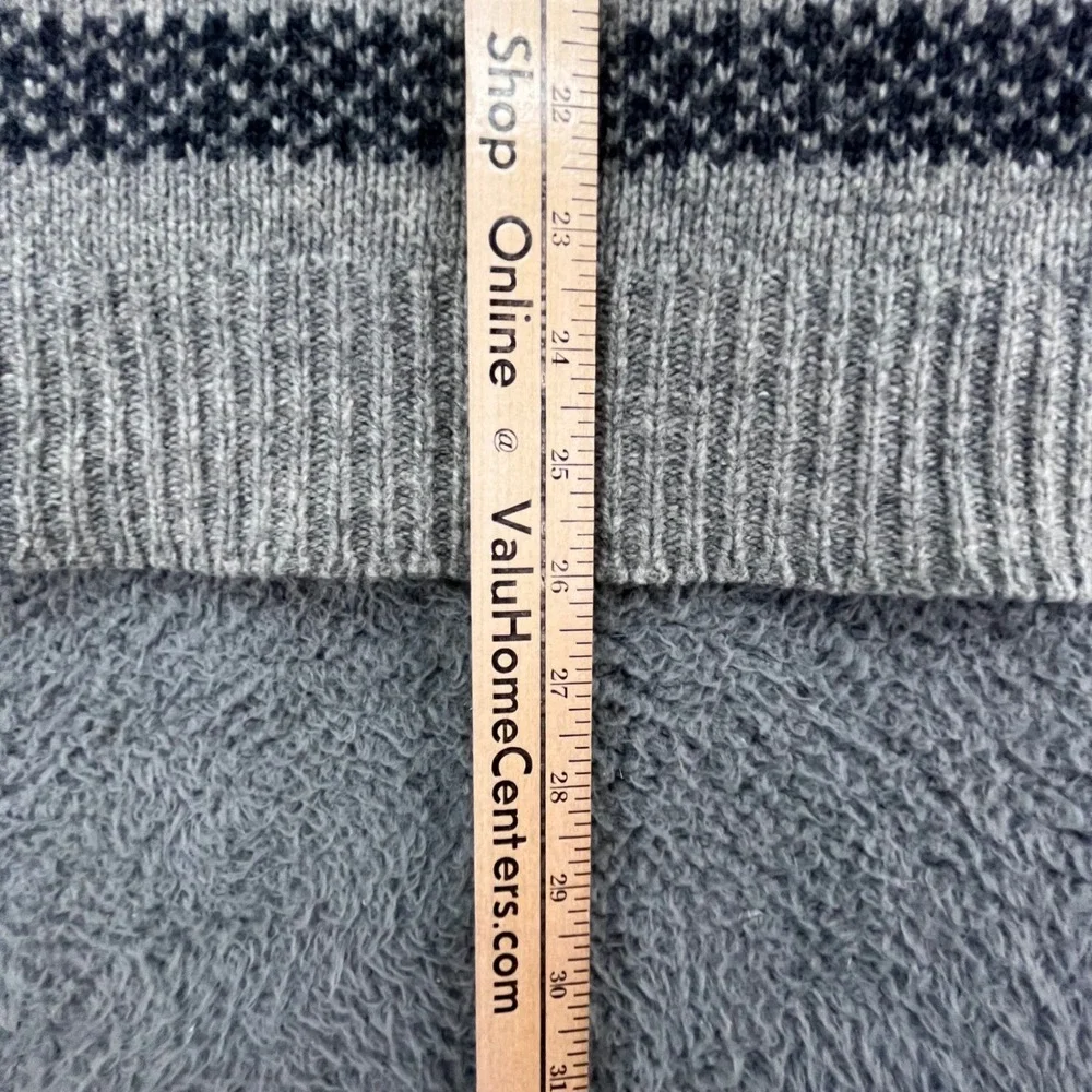 J Crew‎ Men's Gray Fair Isle Knit Sweater Size L 100% Lambswool